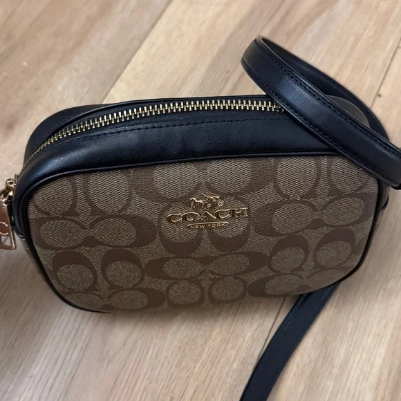 Coach Tan and Black Signature Crossbody Bag - Picture 3 of 3